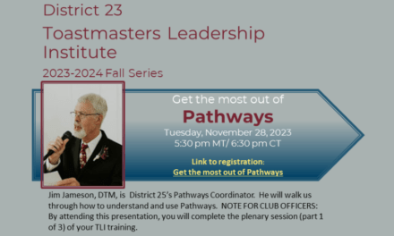 District 23 Toastmasters Leadership Institute (Part 1)