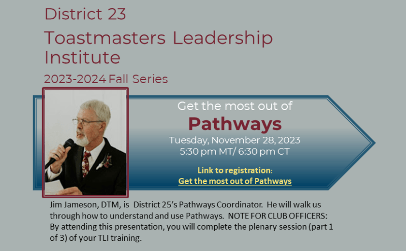 District 23 Toastmasters Leadership Institute (Part 1)
